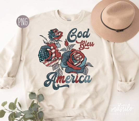 America Sublimation Design, God Bless America Png, Independence Day