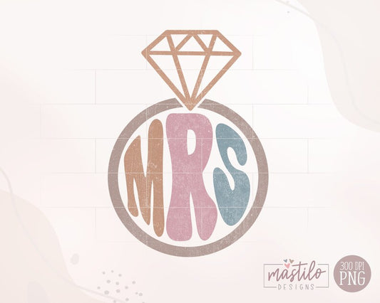 Mrs Png, Mrs Retro Png, Mrs Sublimation Designs, Wedding Png