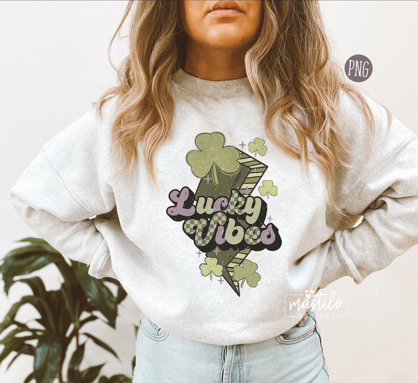 Lucky Vibes Retro PNG, St Patrick's Png, Groovy Png, St Patrick's Sublimation