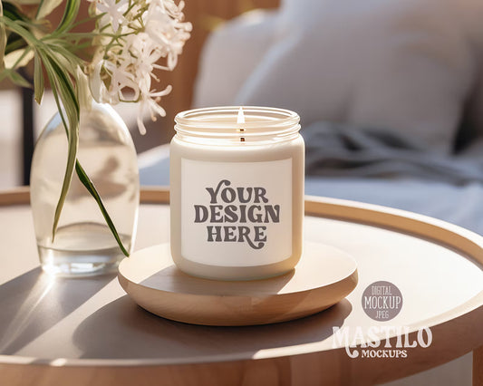 Candle Mockup, Blank Candle Mockup, Styled Stock PhotoWhite Candle Jar Mockup