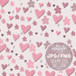 Valentines Pattern Groovy Hearts, Seamless Repeat Pattern for Fabric Sublimation