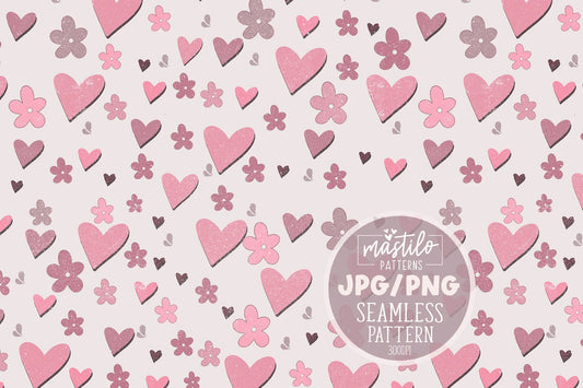 Valentines Pattern Groovy Hearts, Seamless Repeat Pattern for Fabric Sublimation