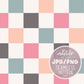 Summer Checker Seamless Pattern, Multi Color Checker Seamless Repeat