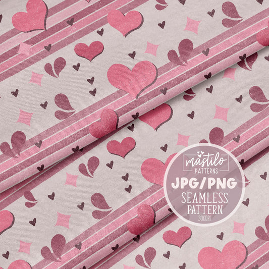 Retro Valentine's Day Seamless Pattern, Retro groovy Valentine Pattern