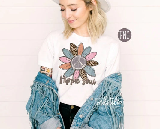 Sunflower PNG, Hippie Soul Png, Hippie Boho Sublimation PNG