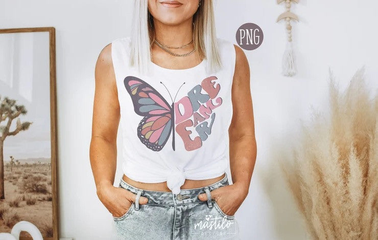 Dreamer Butterfly PNG, Sublimation downloads, Boho png designs