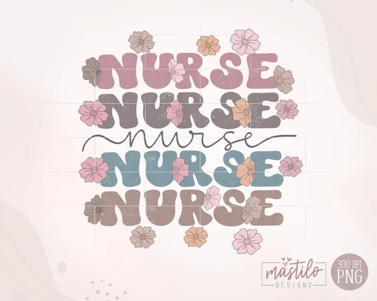 Retro Nurse Sublimation designs, Nurse PNG, Nursing is a Work Of Heart Png