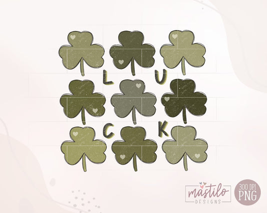 St Patricks Day Clovers, Shamrock, Retro St Patrick's Day Png