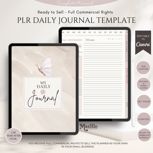 PLR Digital Journal, Plr Daily Journal, GoodNotes Journal