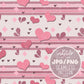 Retro Valentine's Day Seamless Pattern, Retro groovy Valentine Pattern