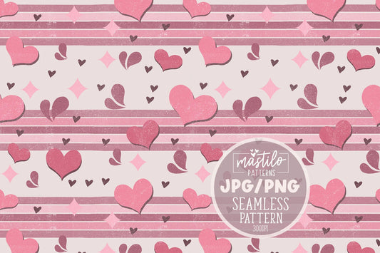 Retro Valentine's Day Seamless Pattern, Retro groovy Valentine Pattern