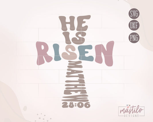 He Is Risen SVG, Cross Svg, Easter Svg, Christian Svg Cut File, Christian SVG