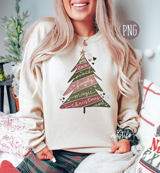 Christmas Tree Png, Boho Christmas, Christmas Sublimation Designs