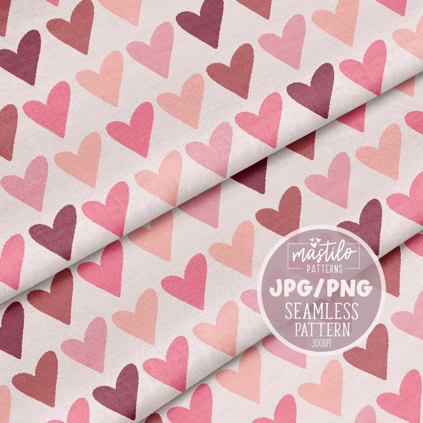 Simple Hearts Seamless Pattern, Groovy Valentine Hearts repeat pattern