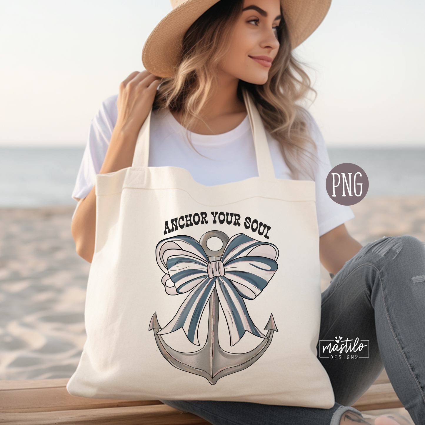 Anchor Your Soul Fisherman Aesthetic Png, Coquette Bow PNG, Coastal Artwork, Coastal Vibes